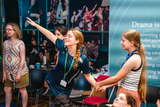 Drama pupils at Queen's College, London